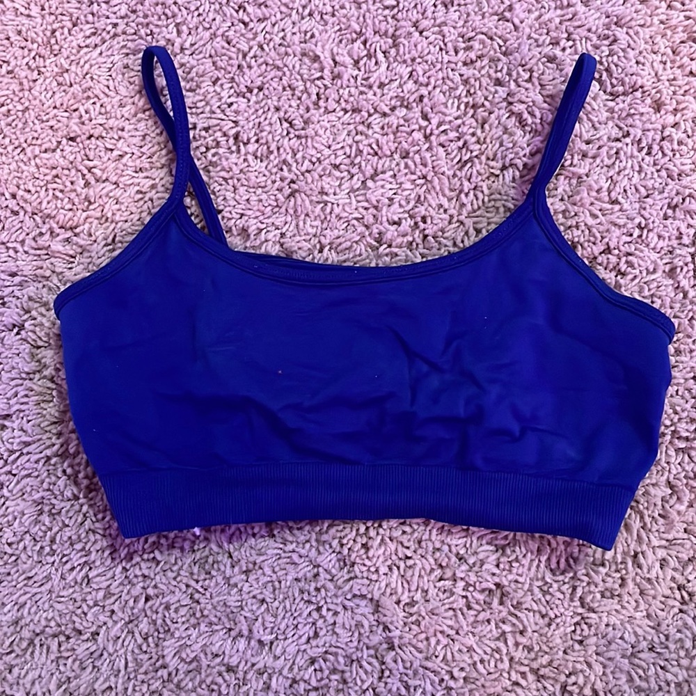 Blue sports bra